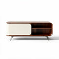 Fernsehtisch aus Holz und MDF in braun und creme 120 x 40 x 45 cm