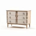 Kommode aus Holz mit vier Schubladen in beige und braun 80 x 40 x 75cm