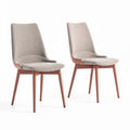 Stuhlset mit gepolstertem sitz in beige und rosa kunststoffbeinen 45 x 50 x 90cm